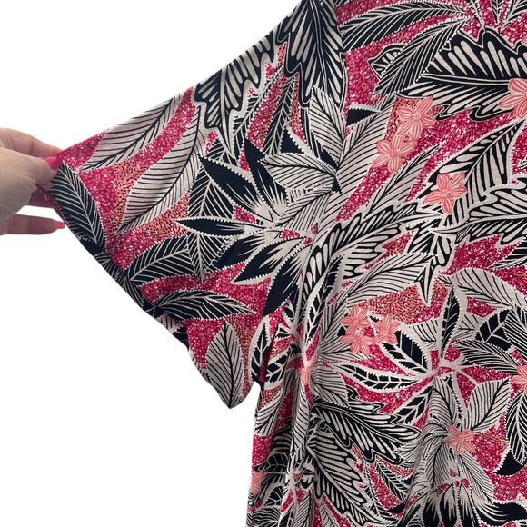 Liz Claiborne Tropical Hawaiian Blouse 3X Vacation Slimming Lightweight - Picture 5 of 9